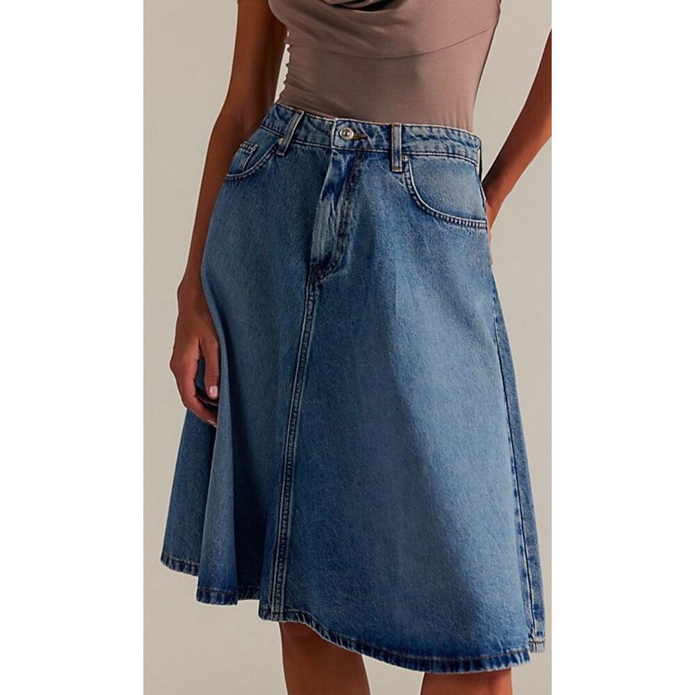 Free people We the free eclipse denim midi skirt 27 New
